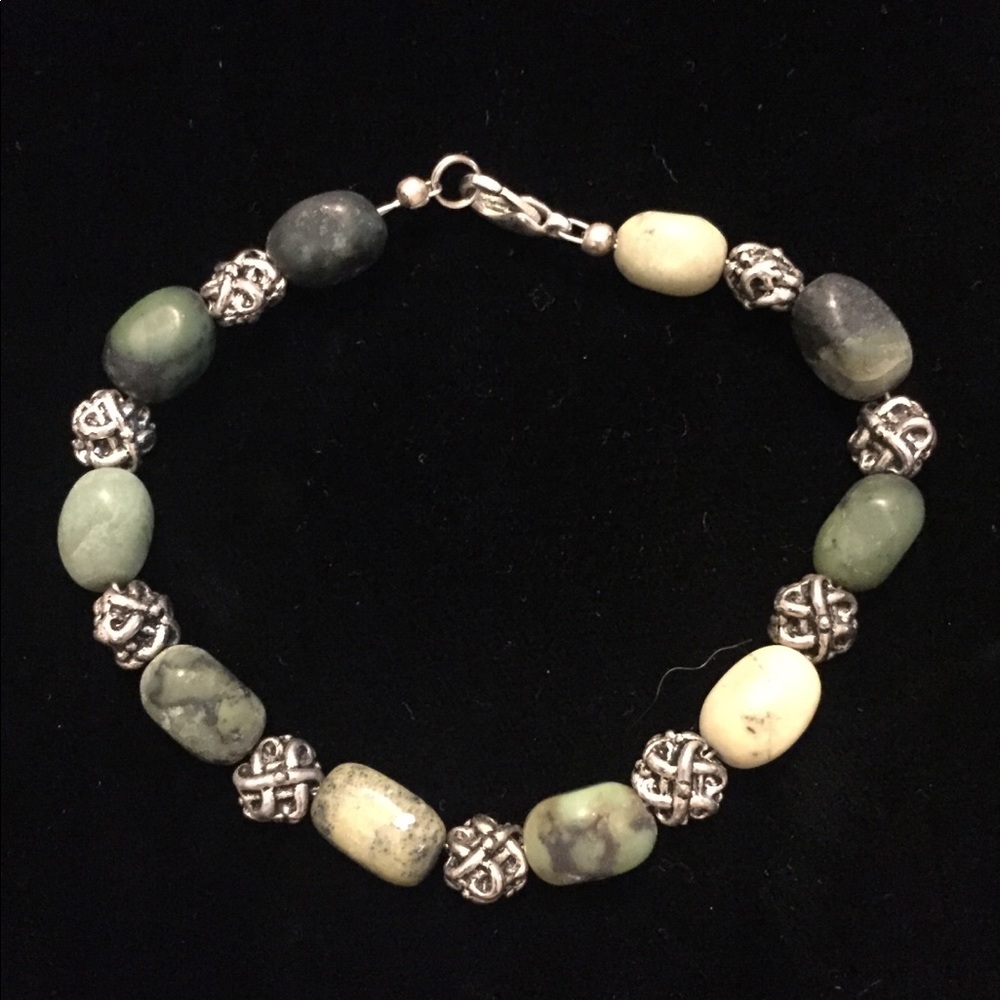 Silver and Marble Bracelet